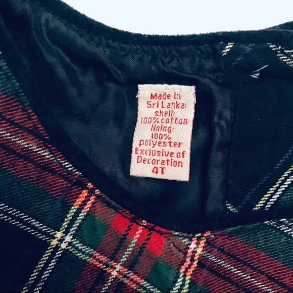 Oshkosh B’gosh Vintage Flannel Plaid Dress Toddler - Picture 4 of 4